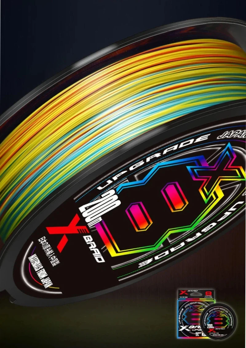 Línea trenzada multicolor para pesca