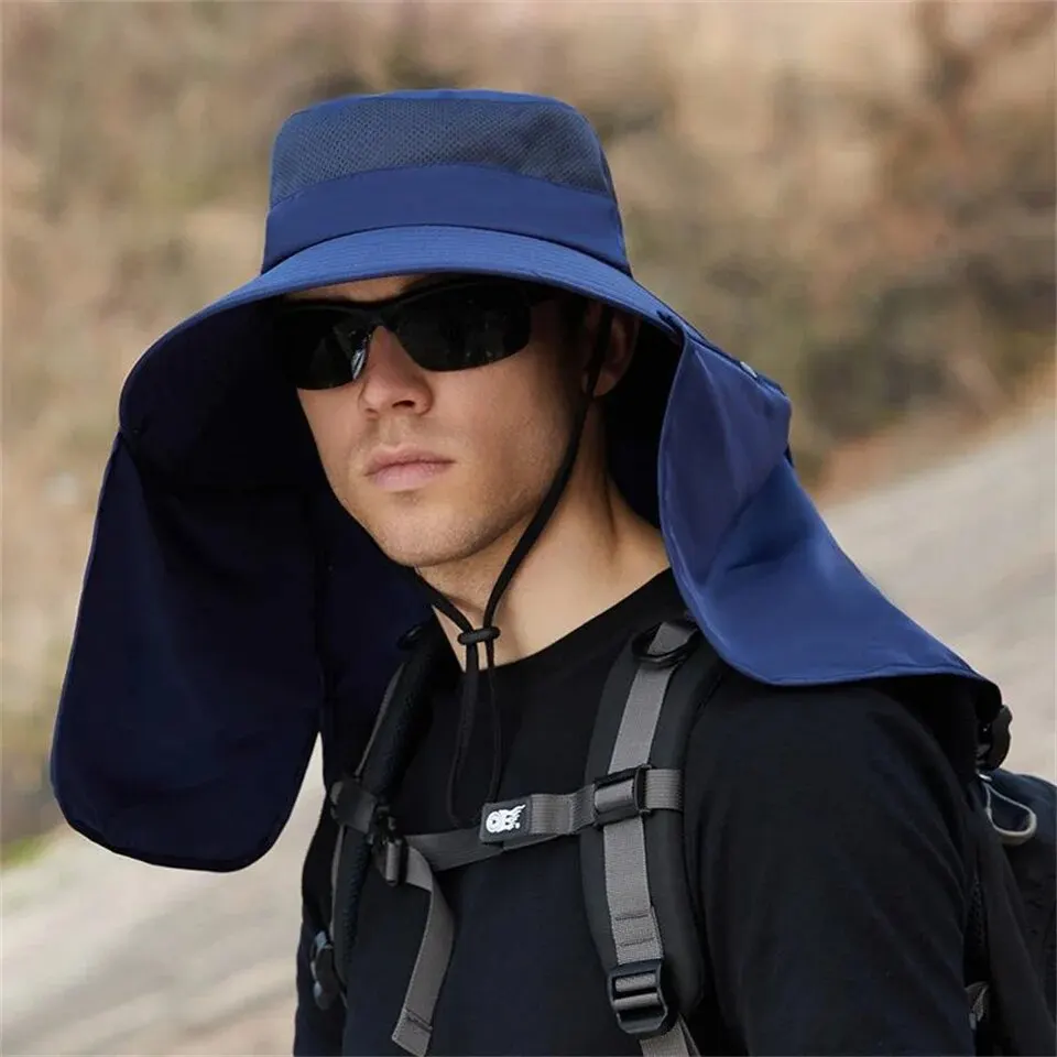 Sombrero ajustable para el sol visto desde varios ángulos