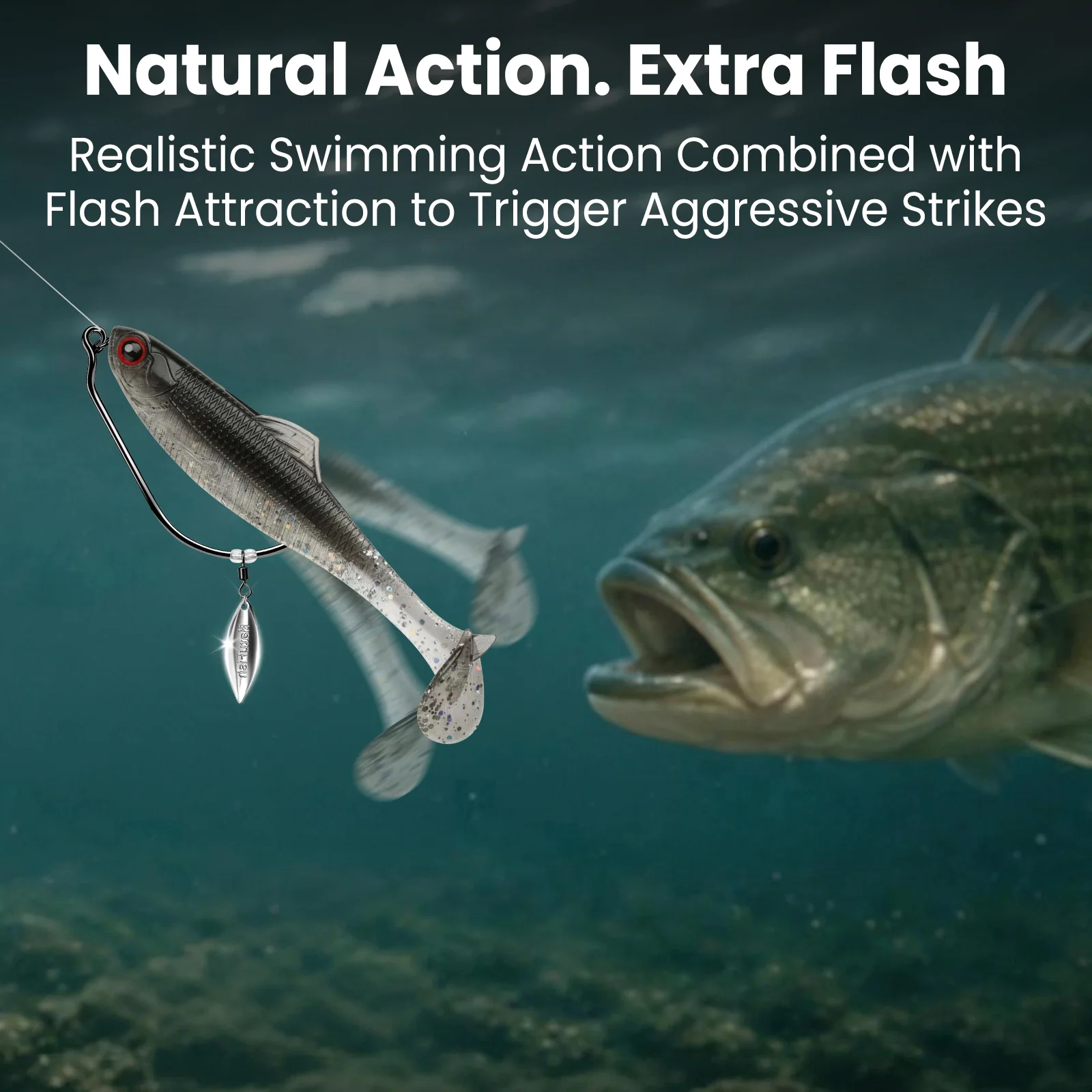 Anzuelos para swimbait FishTrip con cuchilla giratoria y bloqueo - imagen 4
