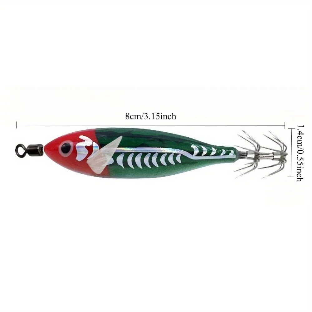 Cebo Placa Calamar Ackibbik 8 cm 5,7g – Madera Glow para Pulpo - imagen 5