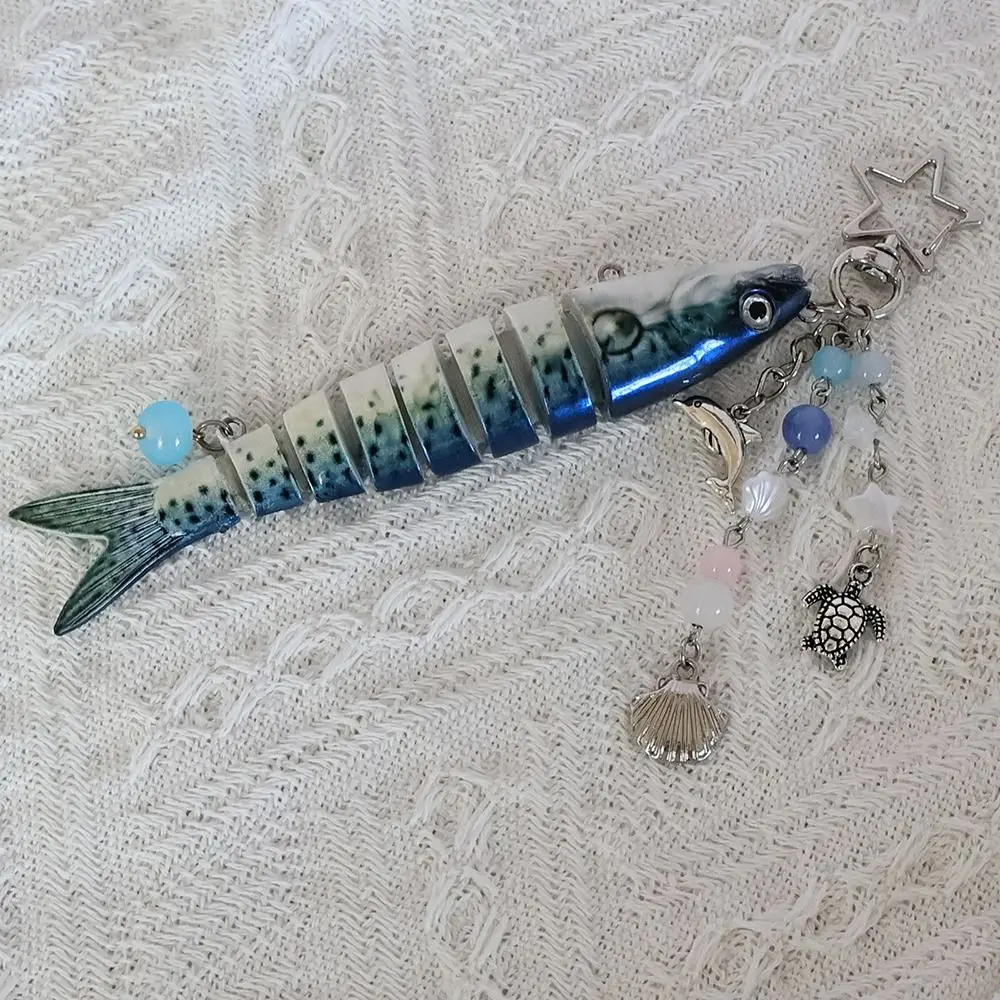 Llavero pez articulado con anzuelo para cebo de pesca - imagen 4
