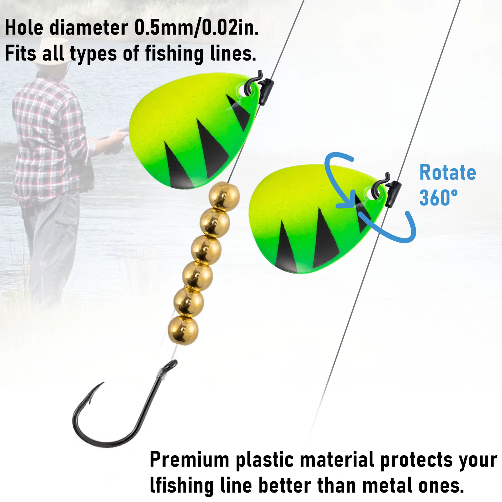 Spinner de pesca Walleye forma D para lubina y trucha - imagen 5