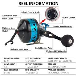 Carrete Spincast FREE FISHER de pesca con aleación CNC y freno