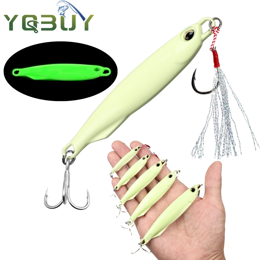 Cucharas señuelo iluminadas de metal para pesca deportiva con gancho - imagen 2
