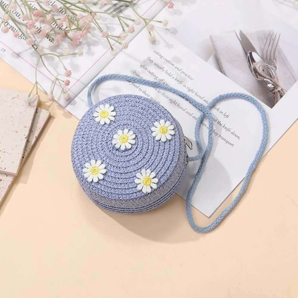 Bolso bandolera margarita tejido paja creativo para niños - imagen 2