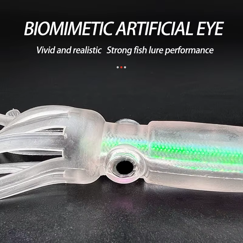 Señuelos blandos de silicona con falda de calamar – Swimbait brillante para depredadores - imagen 4