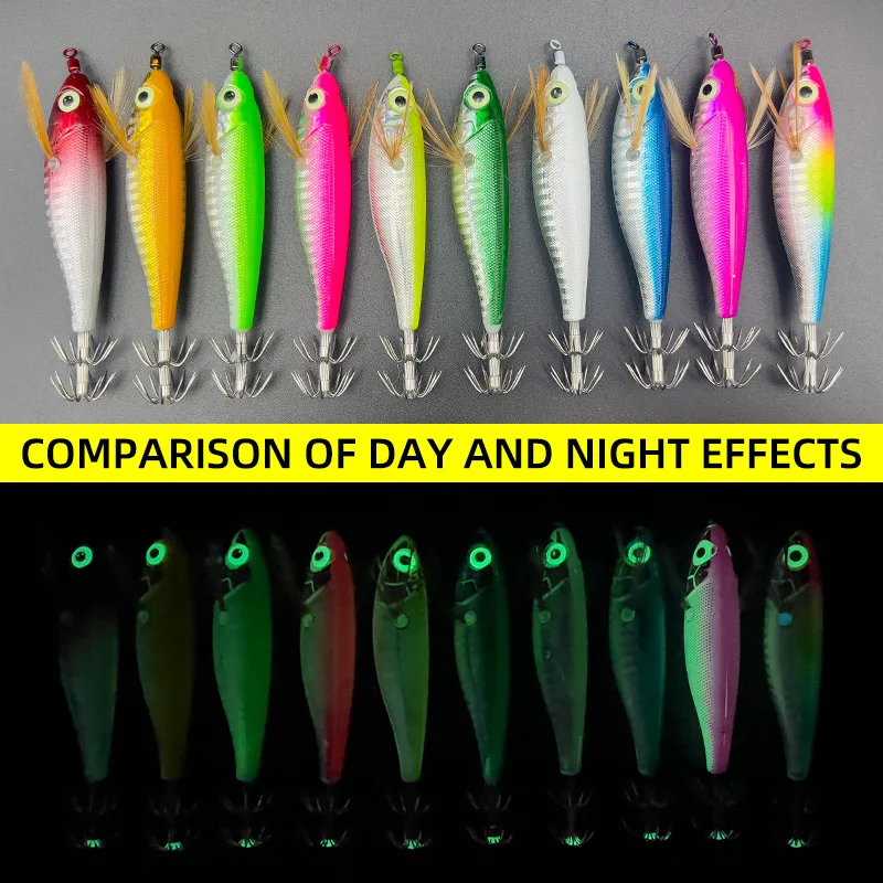 ShareShark Señuelo luminoso de calamar biónico mar, cebo horizontal - imagen 5