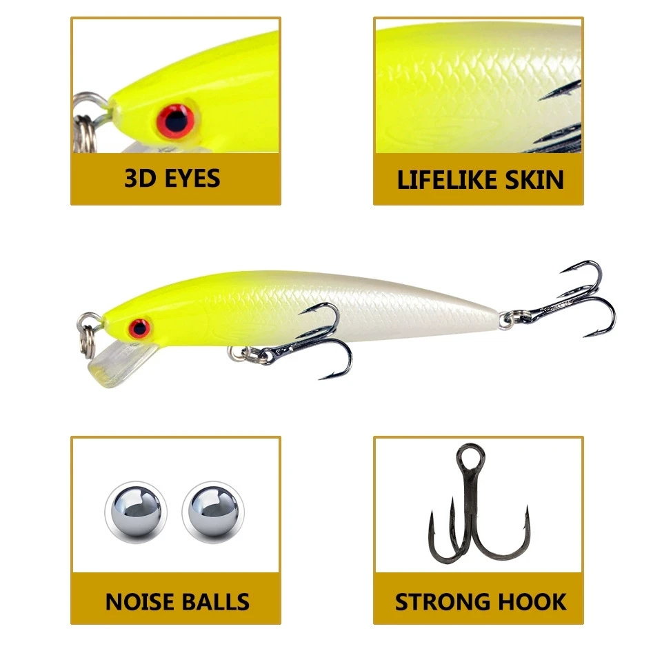 Señuelo Minnow Wobbler de superficie para lubina rayada y carpa - imagen 4