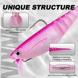 Señuelo shad blando Hunthouse Section-X para lubina