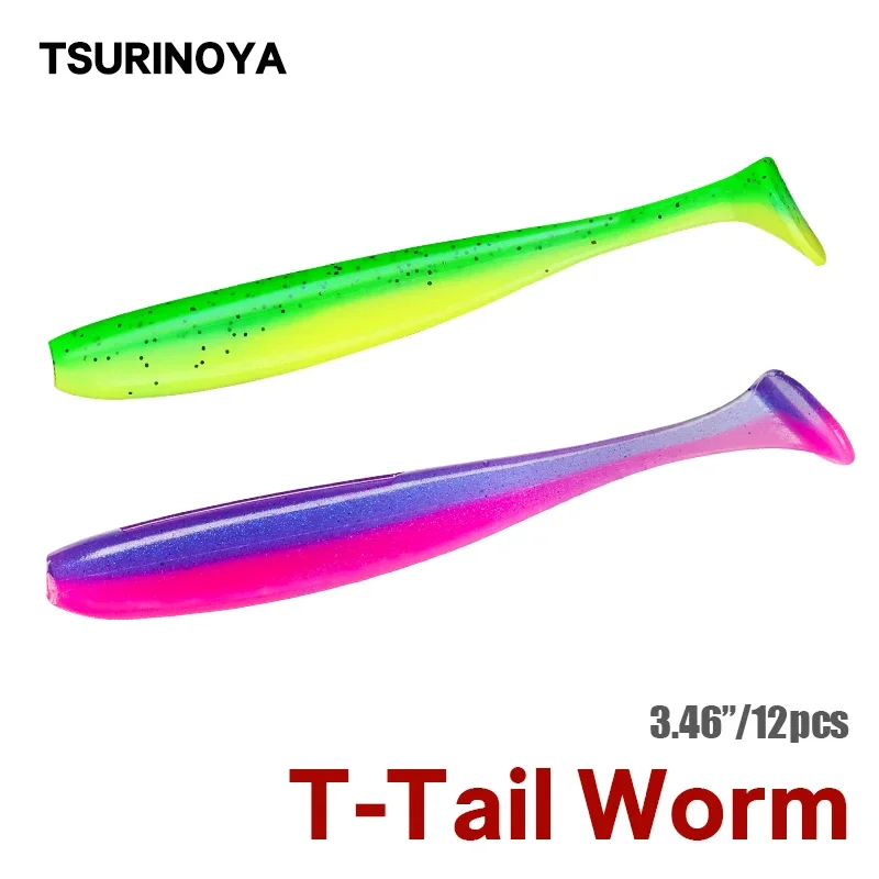 Señuelo Tsurinoya 88mm Vinilo cola en T – Brillo y aroma para lubina - imagen 3