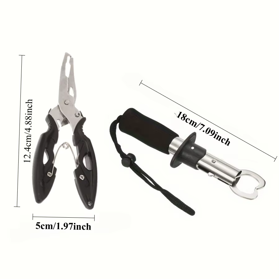 Kit herramientas pesca acero inoxidable – Controlador, pinzas, removedor - imagen 5
