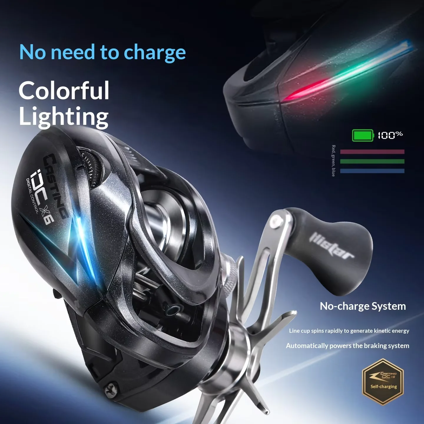 Carrete de Pesca HISTAR X6 DC con freno electrónico – Alta velocidad - imagen 4