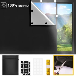Cortina opaca térmica adhesiva para ventana de dormitorio