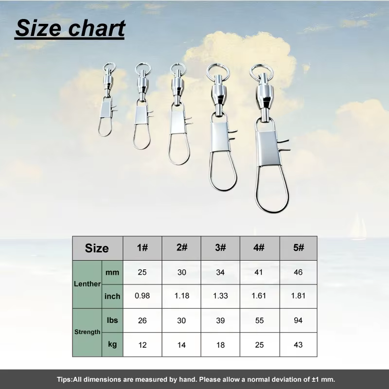 Esmerillones Pesca Acero Inoxidable con Rodamiento – Conexión Rápida Señuelos - imagen 5