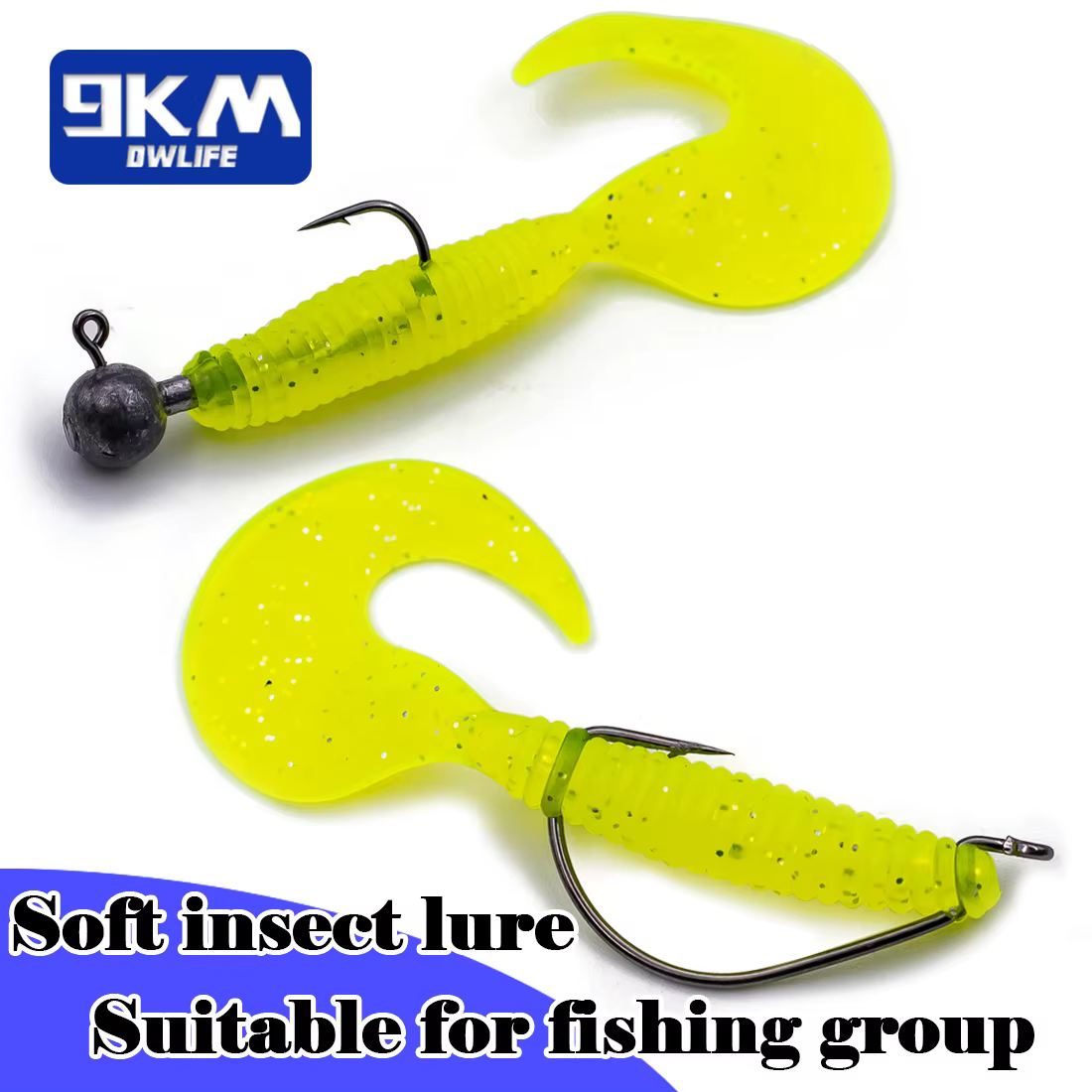 Swimbait de vinilo con cola rizada para lubina, perca y trucha - imagen 3