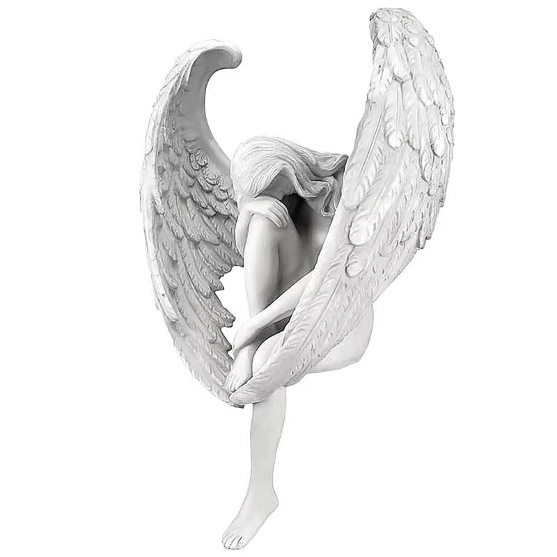 Estatua Ángel de la Redención en Resina – Adorno Religioso para Hogar y Jardín