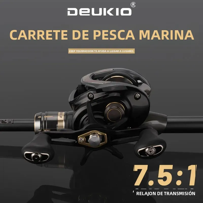 DEUKIO Carrete Ultraligero 195g – 7.5:1 para Pesca en Agua Salada