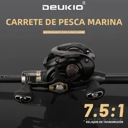 DEUKIO Carrete Ultraligero 195g – 7.5:1 para Pesca en Agua Salada