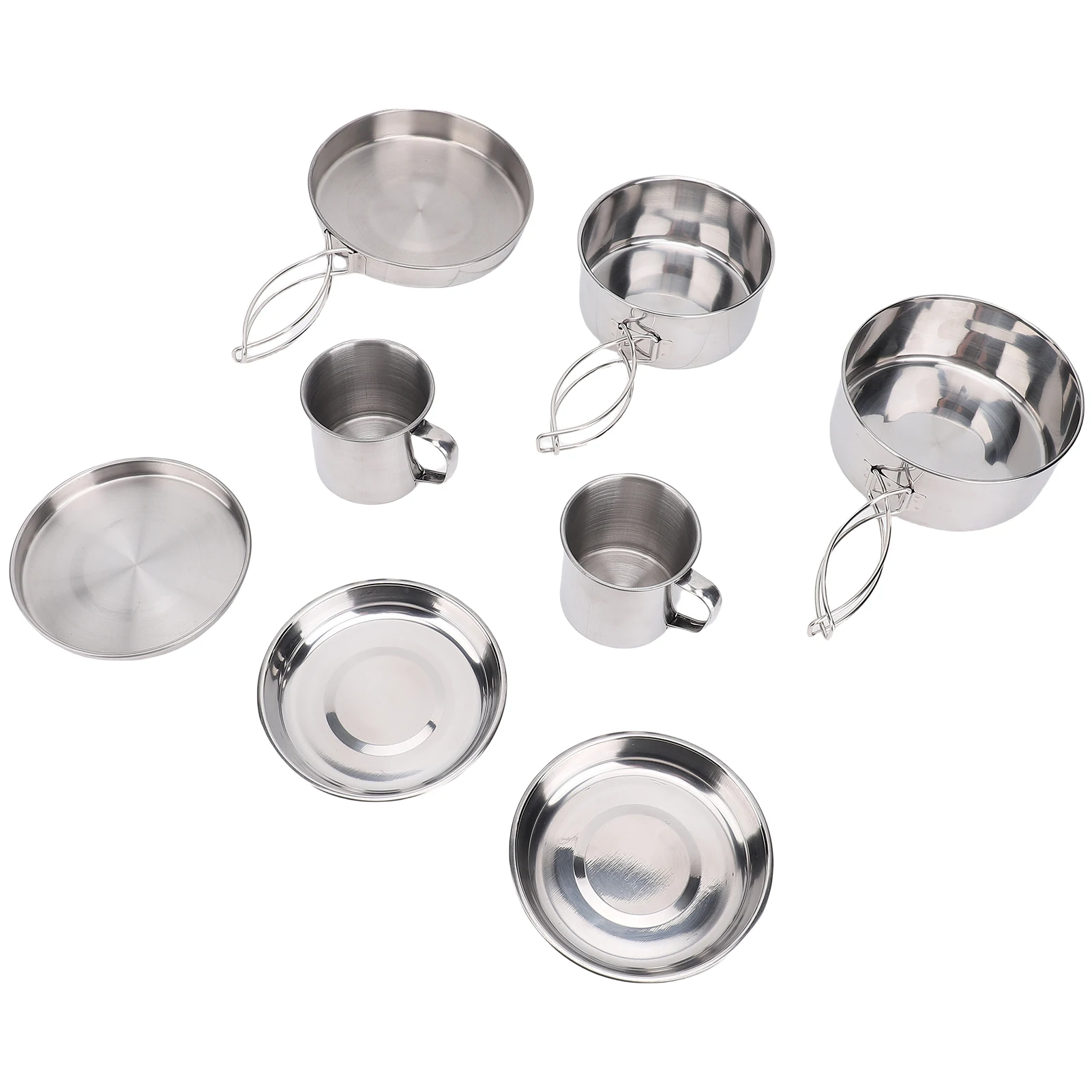 Sartén y ollas para preparar comida en el camping