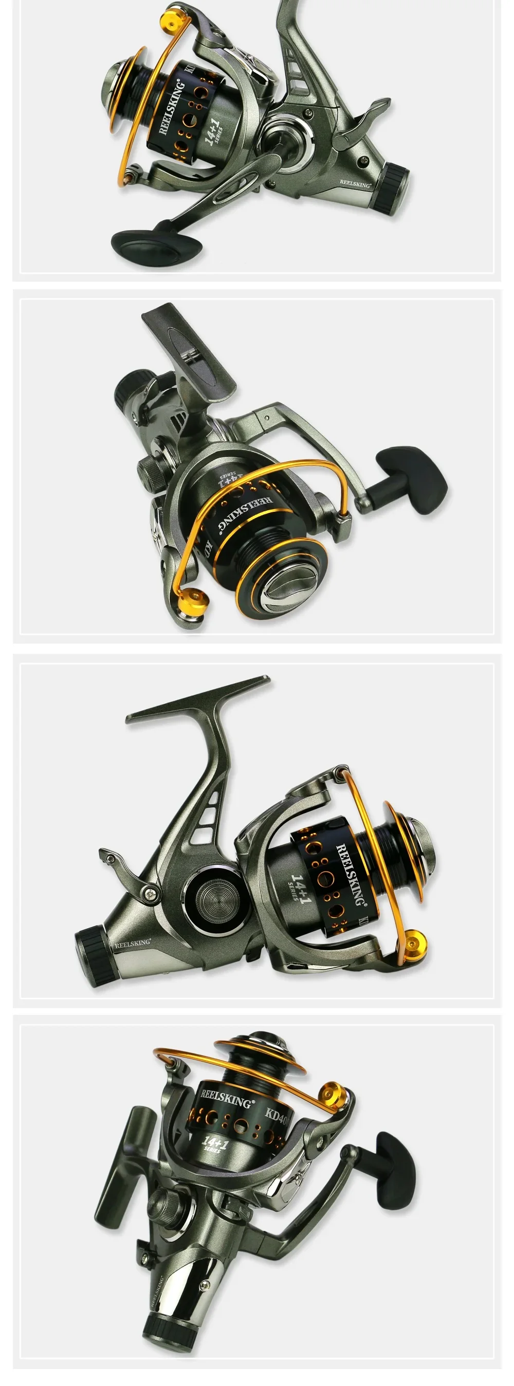 Detalle del carrete de pesca GLS con relación 4,9:1