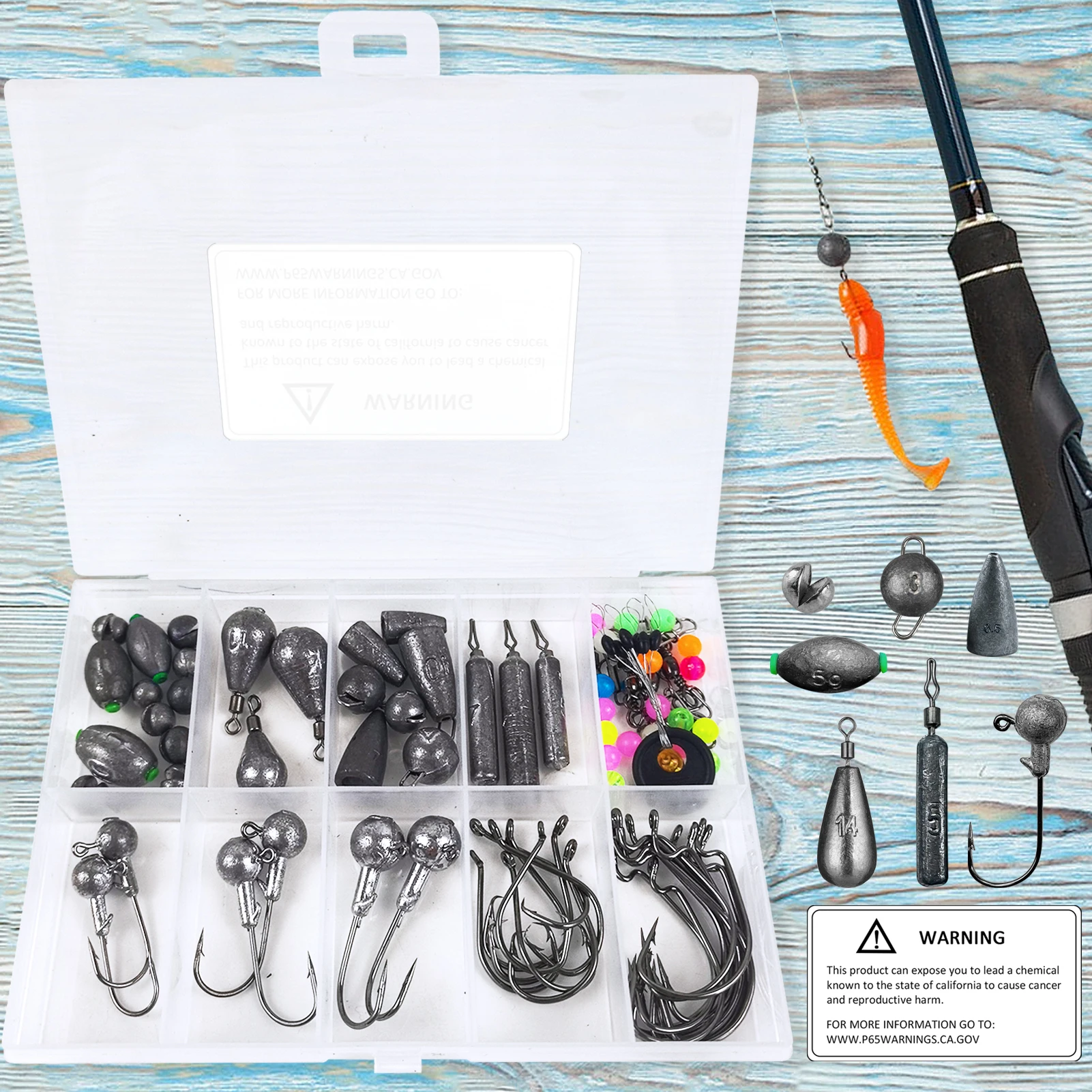 FREE FISHER Kit de plomos de pesca con anzuelos para agua salada - imagen 5