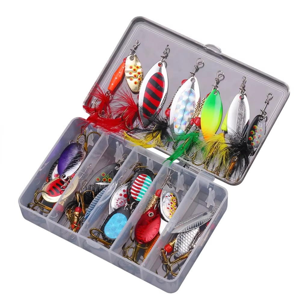 Señuelos Giratorios Metal para Pesca Agua Dulce – Trucha y Lubina