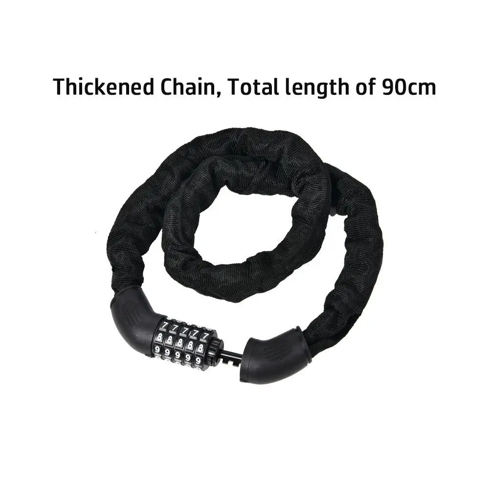 Candado de cadena combinado ABS de 5 dígitos para bicicleta