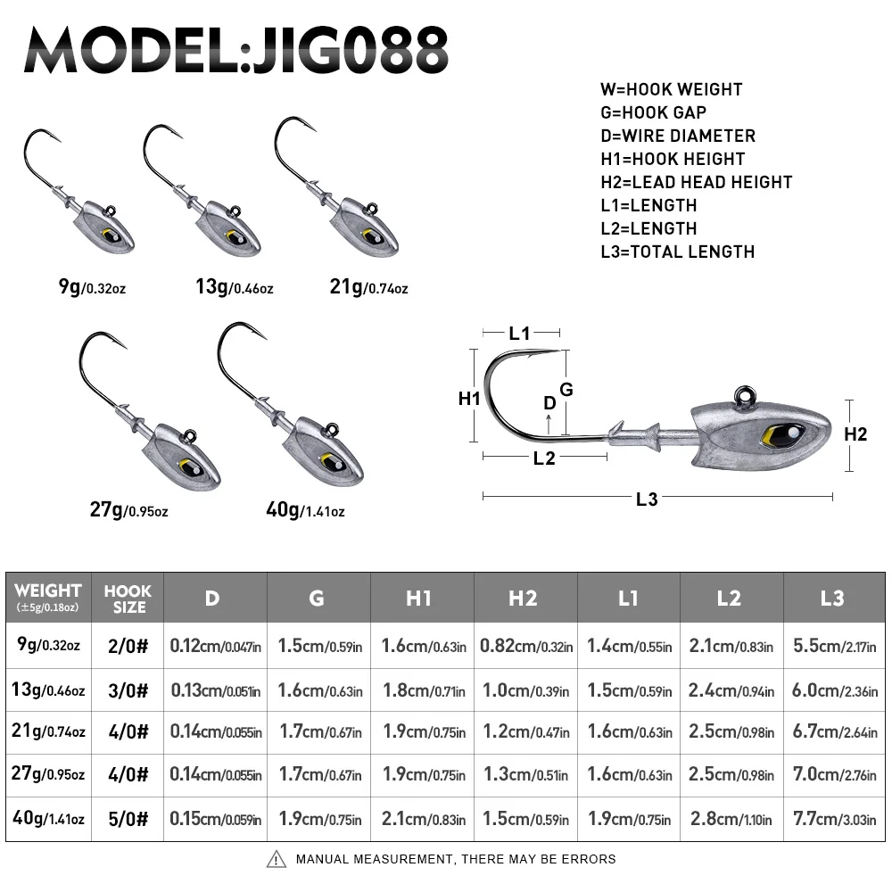 Anzuelos Jig Head con ojos 3D de acero carbono para vinilo lubina - imagen 3