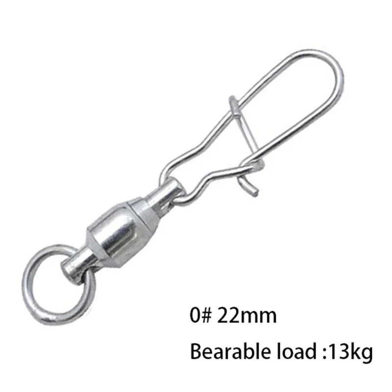 OUTKIT Giratorios de pesca con rodamientos broche plateado, inoxidable - imagen 2