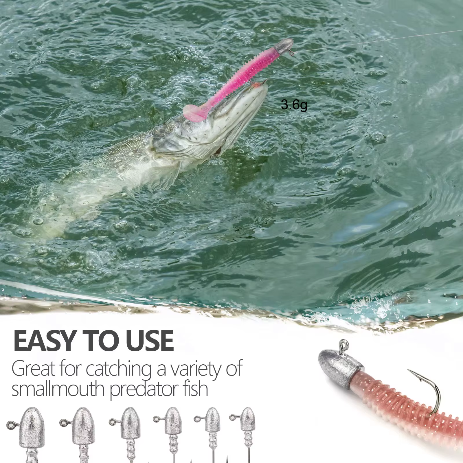 Anzuelos Jig Head Bala para señuelos blandos – Acero alto carbono - imagen 5