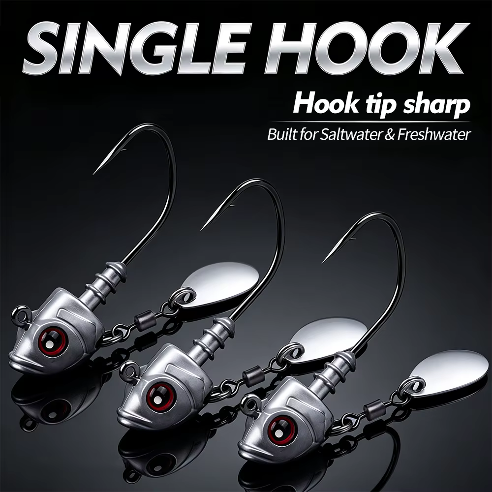 Anzuelos Jig Head PROBEROS con Cuchilla Giratoria para Lubina - imagen 4