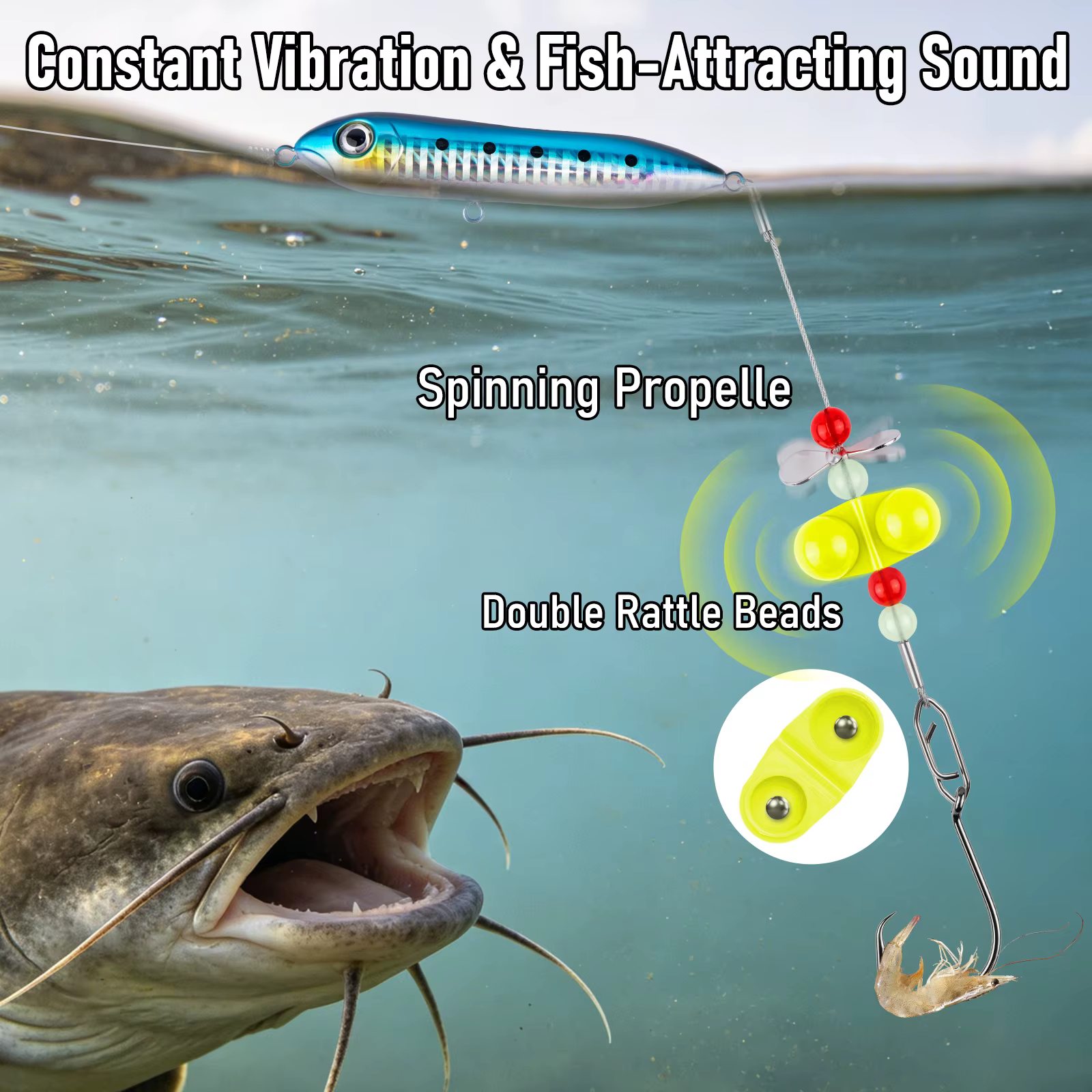 Aparejo Arrastre Dr.Fish 6 para Bagre - Anzuelos Circulares Santee - imagen 5