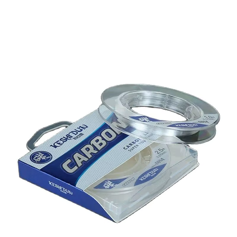 Línea de fluorocarbono enrollada en bobina
