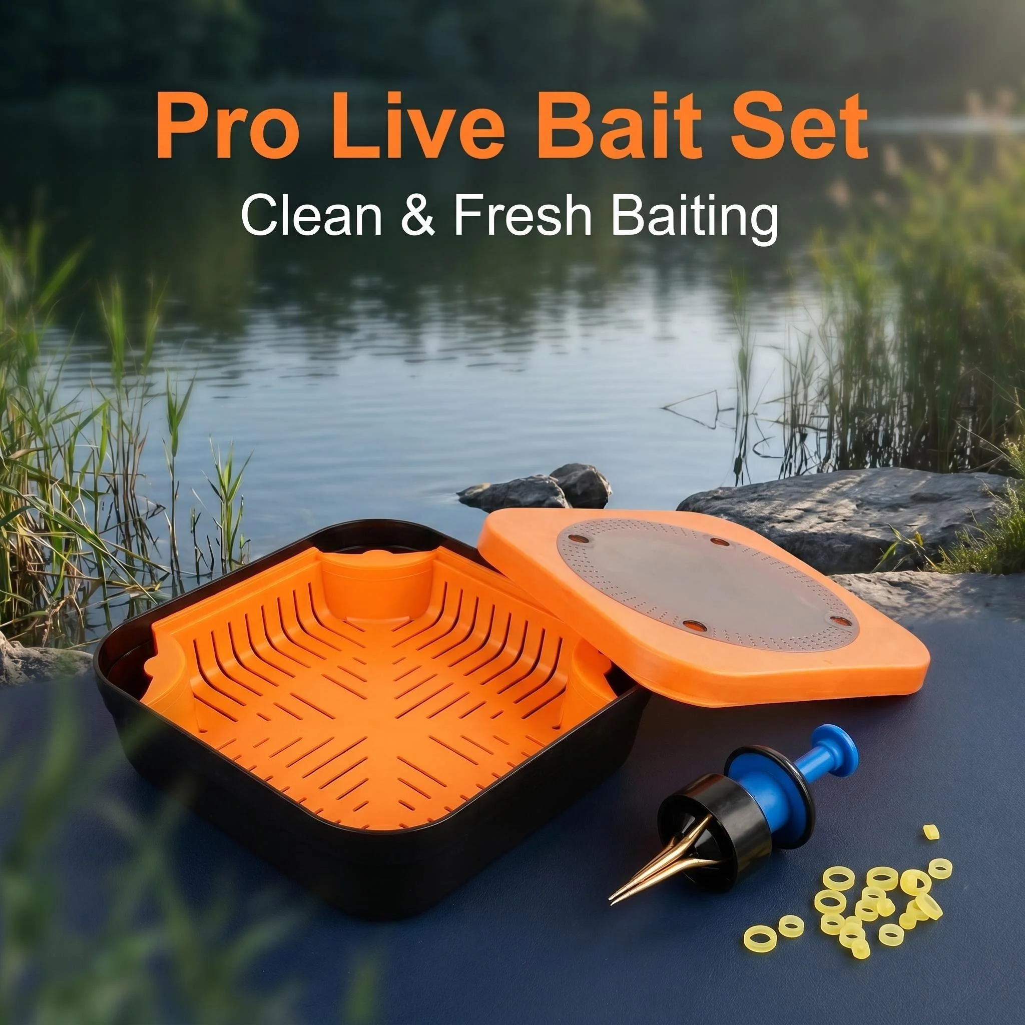 Caja de cebo para pesca Hirisi con tapa transpirable