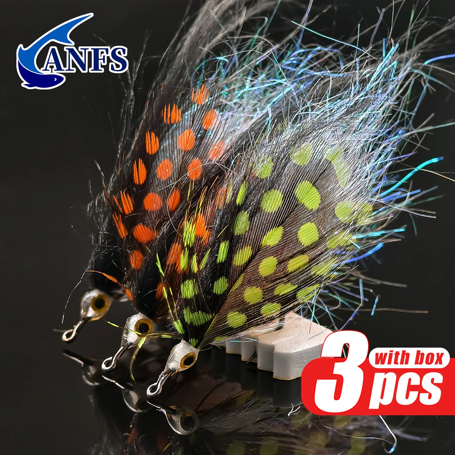 Moscas terrestres para pesca con mosca ANFS, atadas a mano