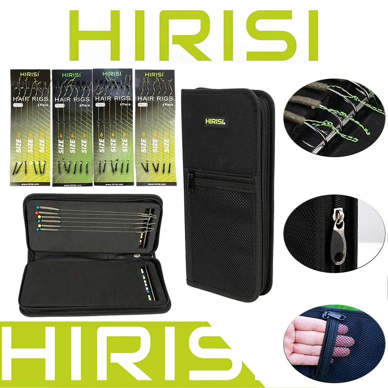 HIRISI Juego aparejos carpa con anzuelos sin espinilla pre-atados