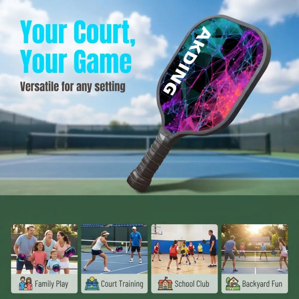 Raqueta de pickleball madera de álamo ligera con agarre cómodo - imagen 2