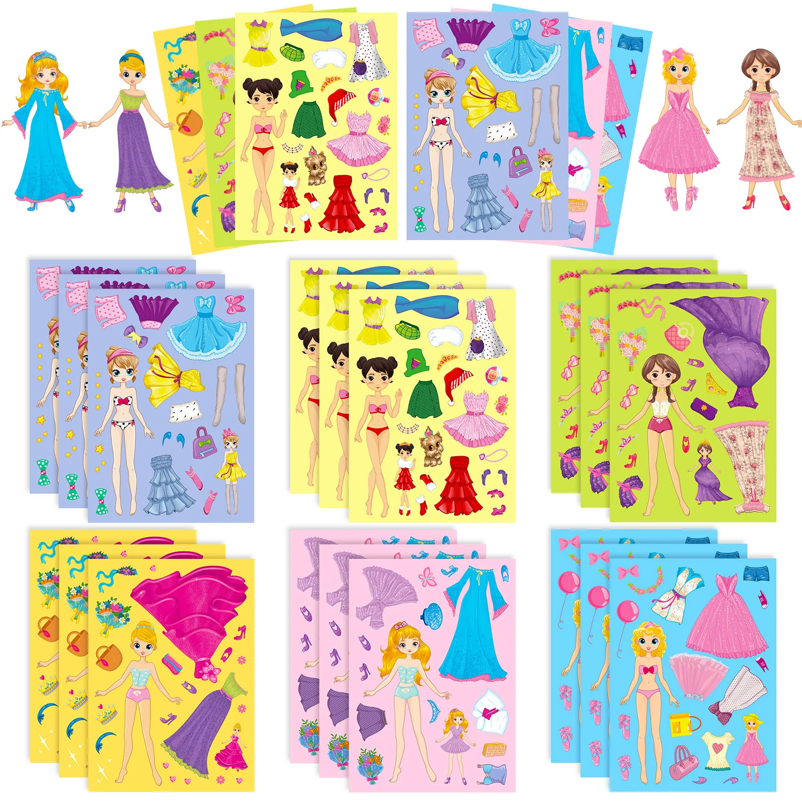 Hojas de rompecabezas DIY con princesas