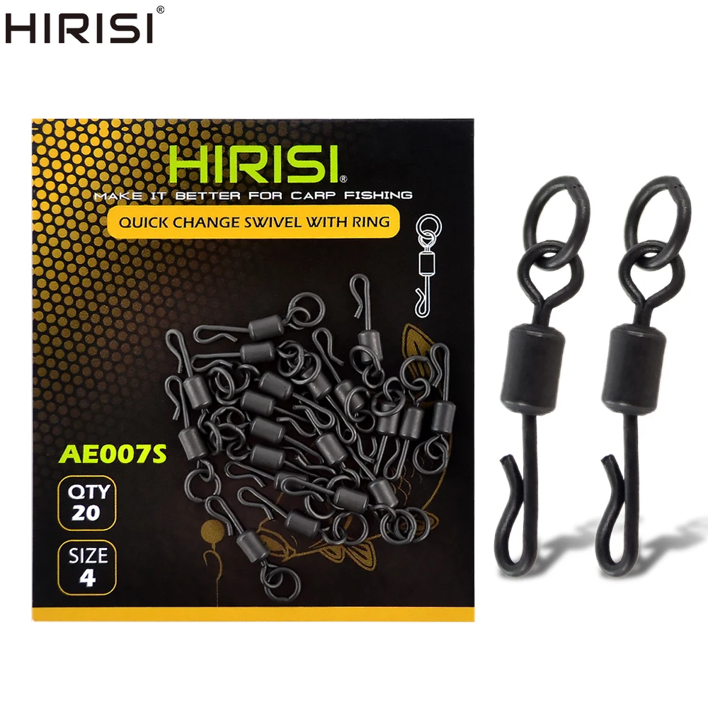 Kit de 20 giratorios forma Q para pesca de carpa Hirisi