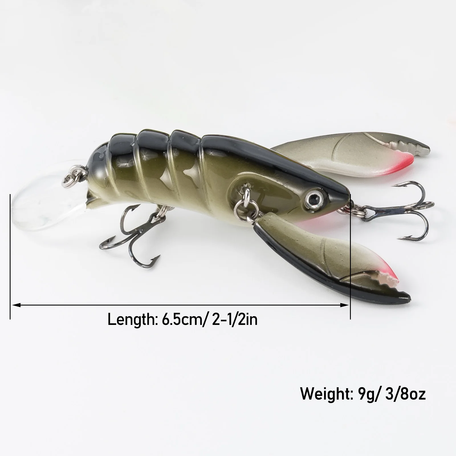 Vista lateral del señuelo Crankbait cangrejo