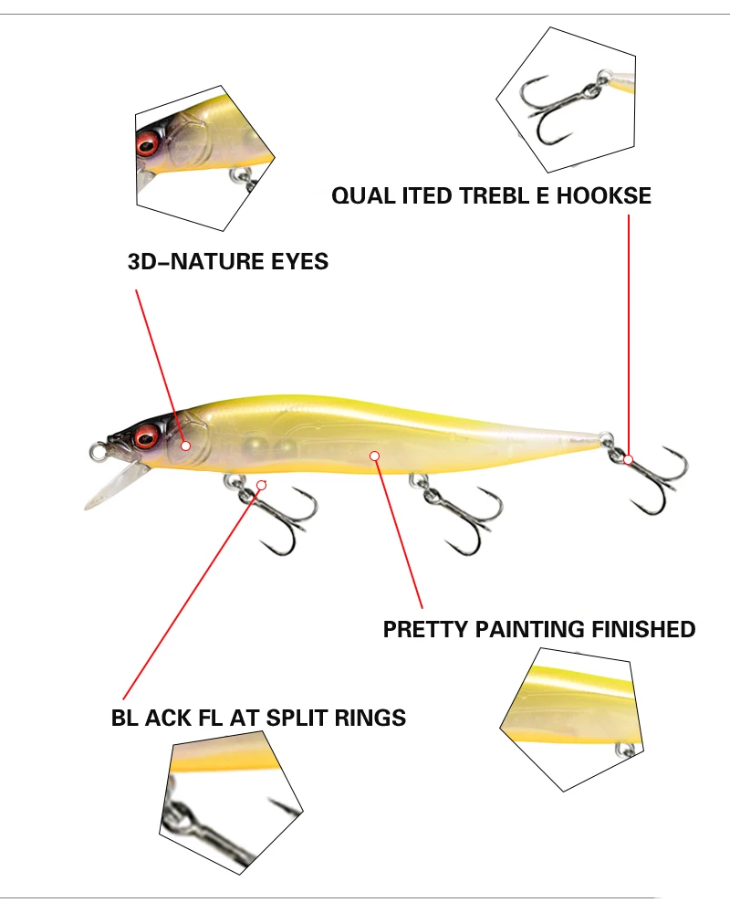 Jerkbait minnow de 98 mm