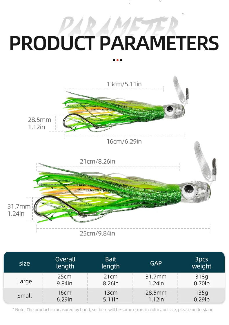 Set de 6 señuelos para pesca en aguas profundas