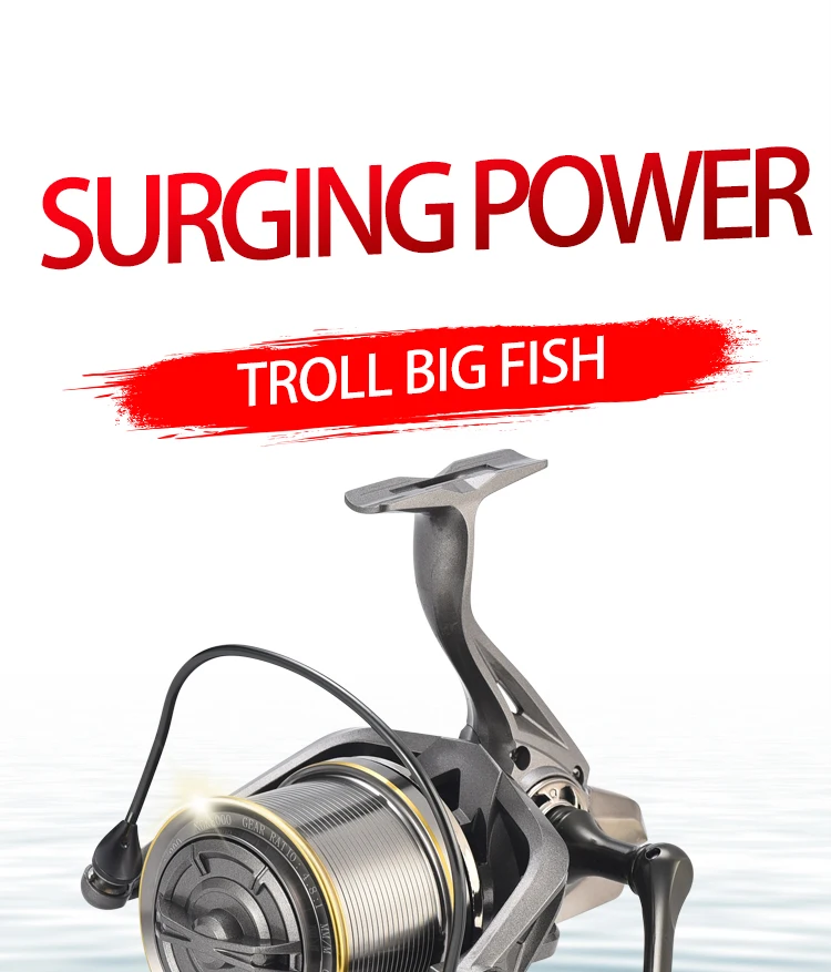 Carrete Lizard Big Surf Spinning – vista frontal
