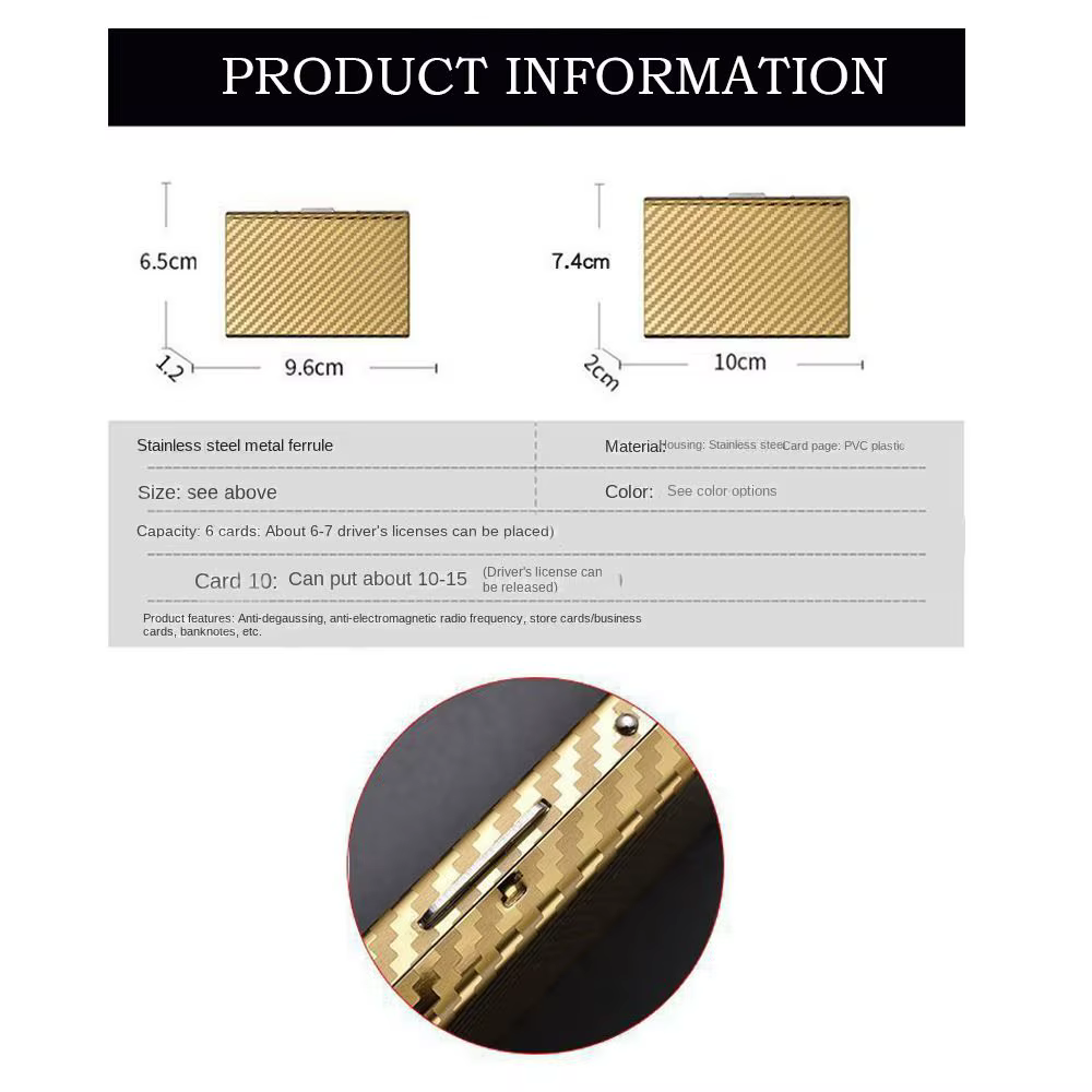Tarjetero con protección RFID de acero inoxidable para viaje - imagen 5
