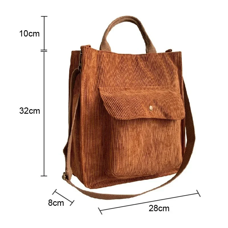 Bolso de pana vintage con cremallera