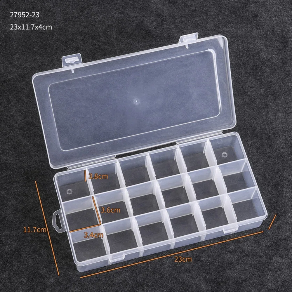 Caja de señuelos transparente PP duradera con divisores ajustables - imagen 5
