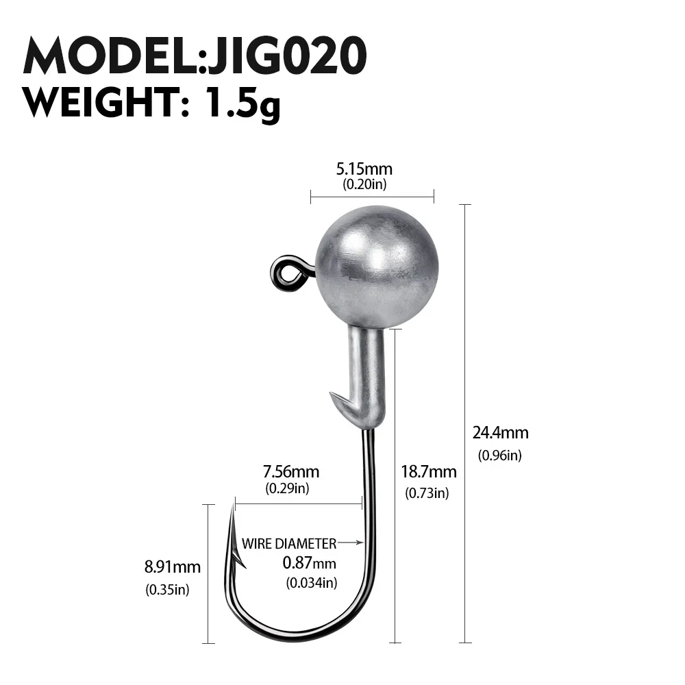 Jig Heads 1-3,5g para señuelo vinilo – Cabezal anzuelo de calidad - imagen 5