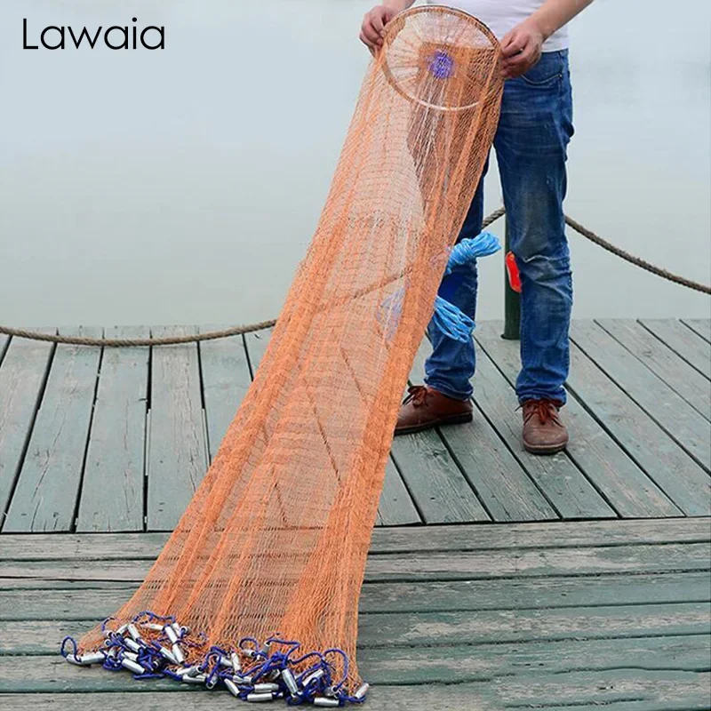 Lawaia USA Red de lanzamiento con plomo y malla pequeña - imagen 3