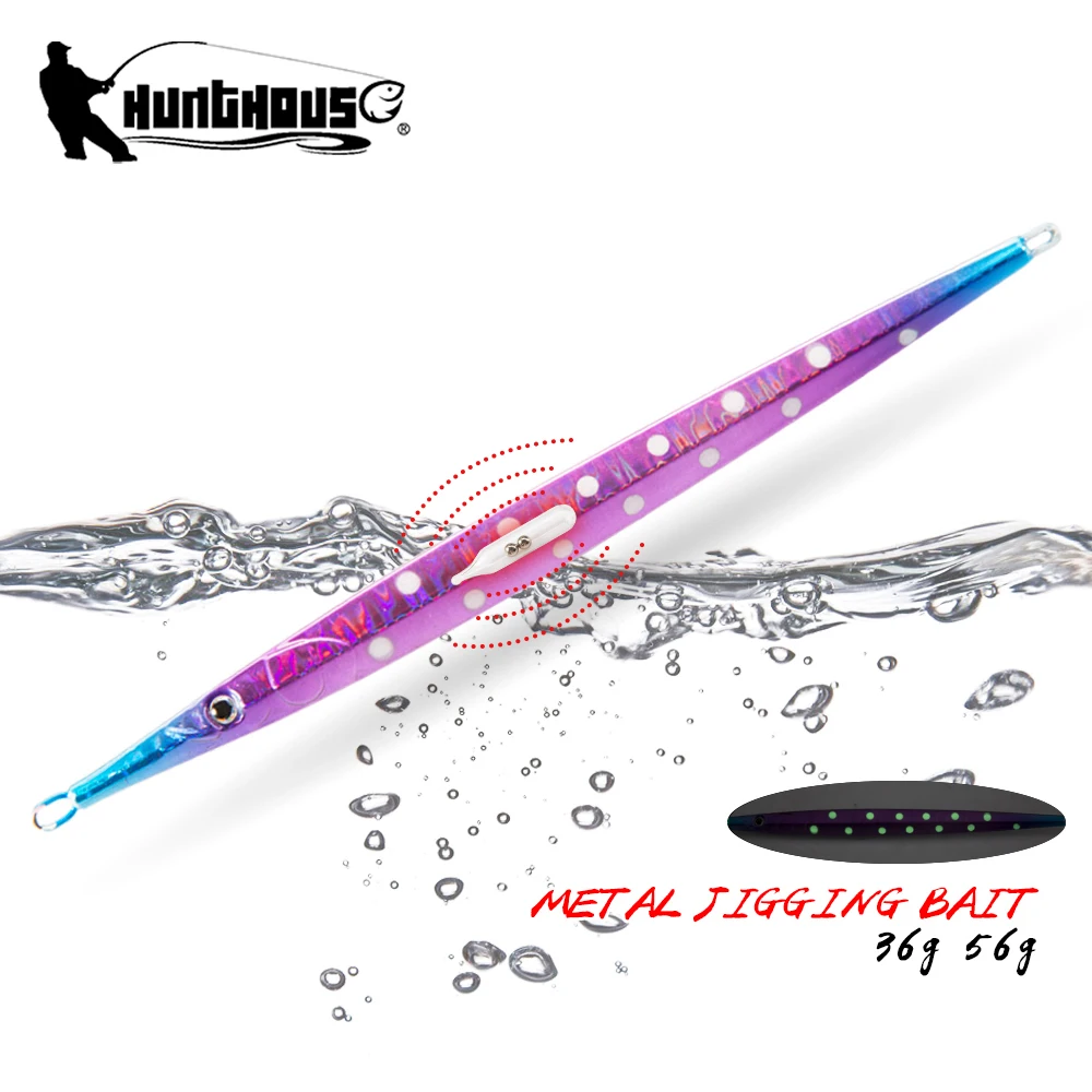 Slow Jig Hundido UV Hunthouse – Señuelo Metálico Largo con Sonajero