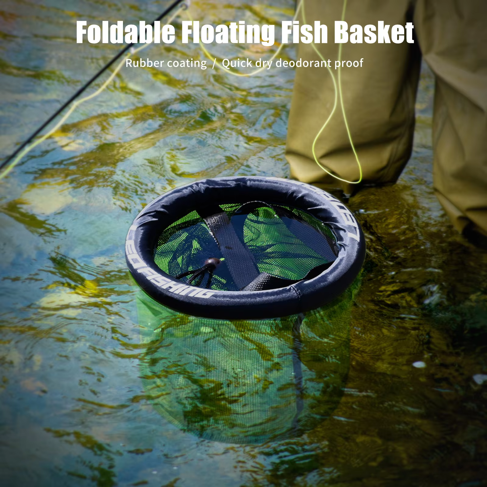 Red Landing Net Plegable Flotante - Contenedor para Peces Vivos